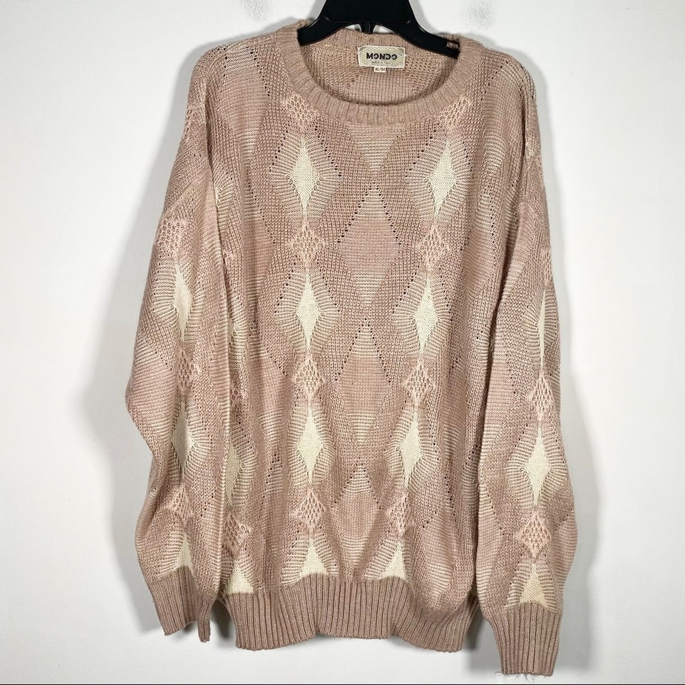 Mondo Men’s Size Extra Large/54 Acrylic/Cotton/Flax Blend Knit Pullover Sweater